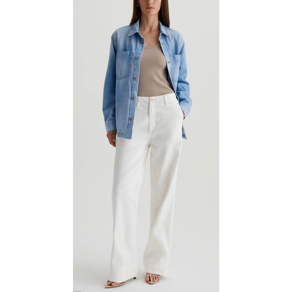 AG Adriano Goldschmied White Wide Leg Jeans